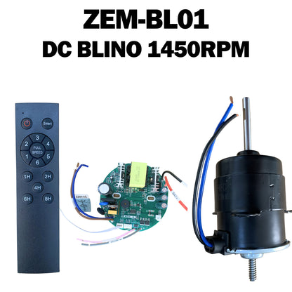 ZEM-BL01 12V DC Blower Motor Kit 1450RPM with Smart Remote Control & Driver Board