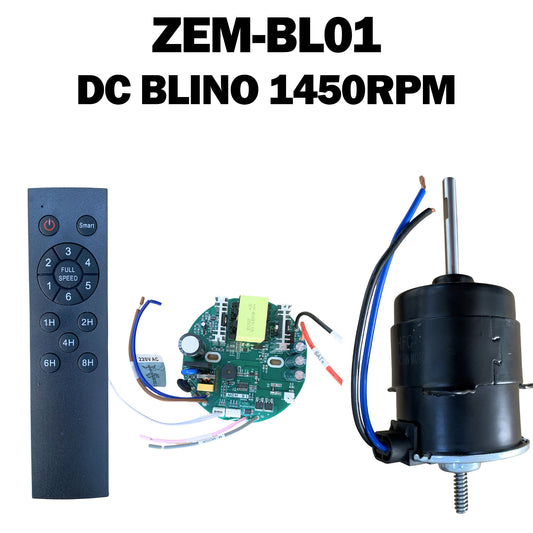 ZEM-BL01 12V DC Blower Motor Kit 1450RPM with Smart Remote Control & Driver Board