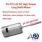 RS-775 12V DC High Torque Long Shaft Motor – 6000 RPM | Cooling Fan & Ball Bearing Installed