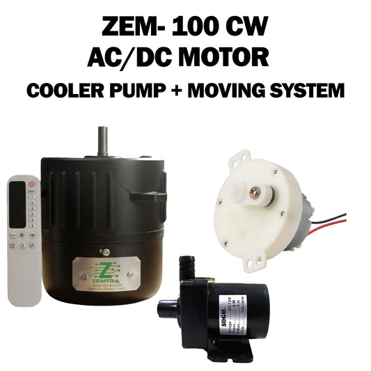 ZEM-100CW AC/DC Cooler Motor Set | 220V AC & 12V DC | Max 100W | With Grill Moving Motor & 12V Water Pump    control pump and moving grill with remote